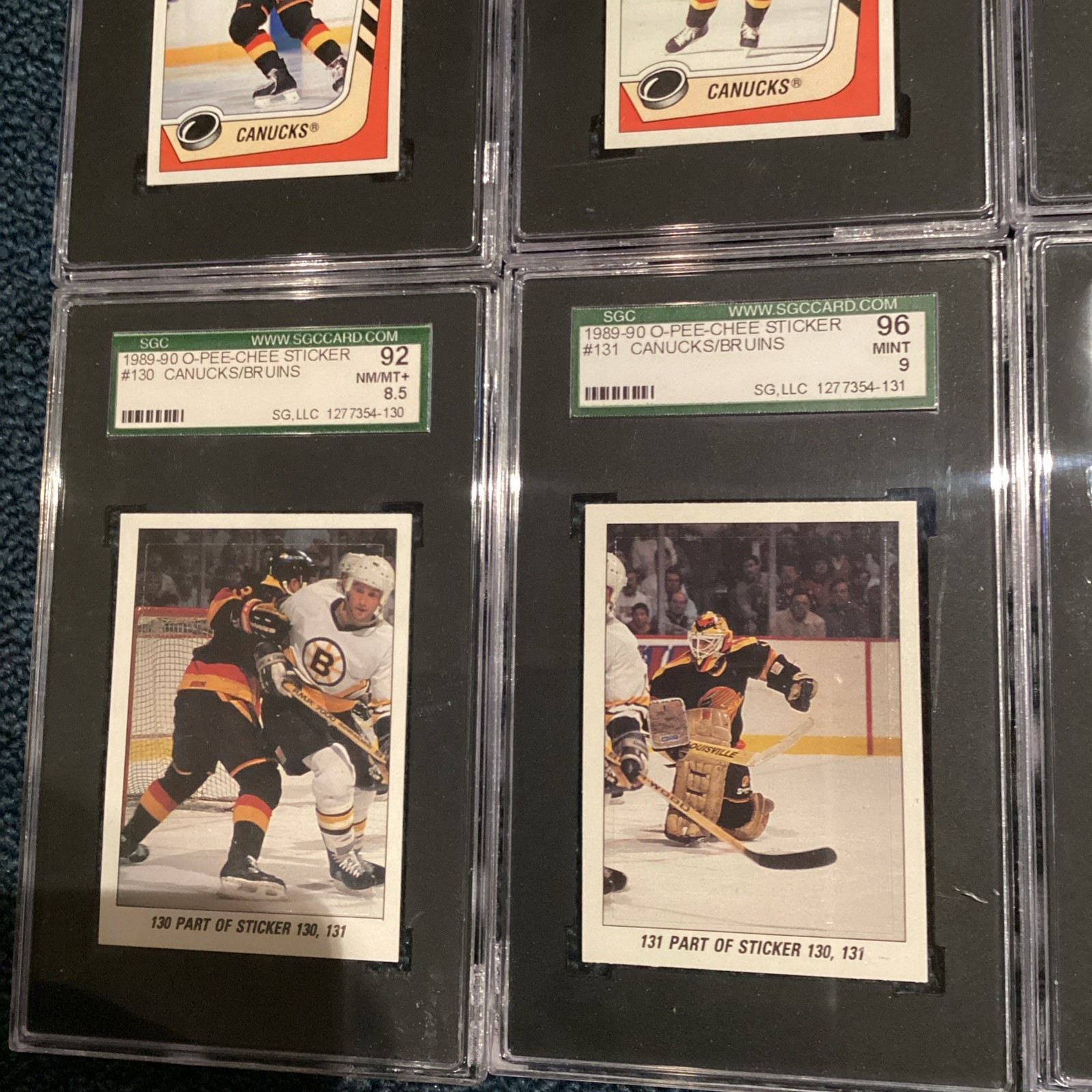 12x 1989-90 Panini & OPC Stickers Vancouver Canucks ALL SGC 7 8 9 Hockey Set Lot