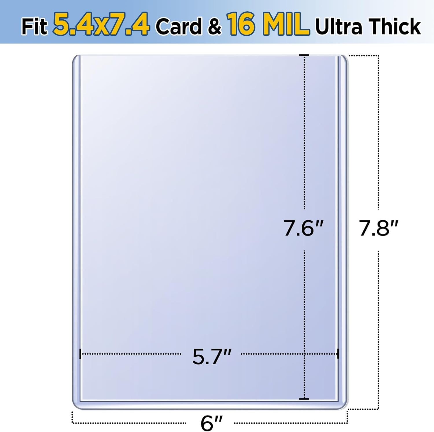 Jumbo Card Hard Sleeves – 12 Pack Rigid Plastic Top Loaders for 5.4 X7.4” Jumbo