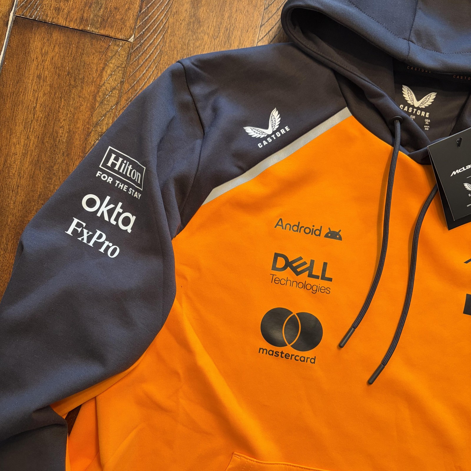 McLaren Formula 1 Team Sweatshirt Mens XL Orange F1 Racing Castore Hoodie
