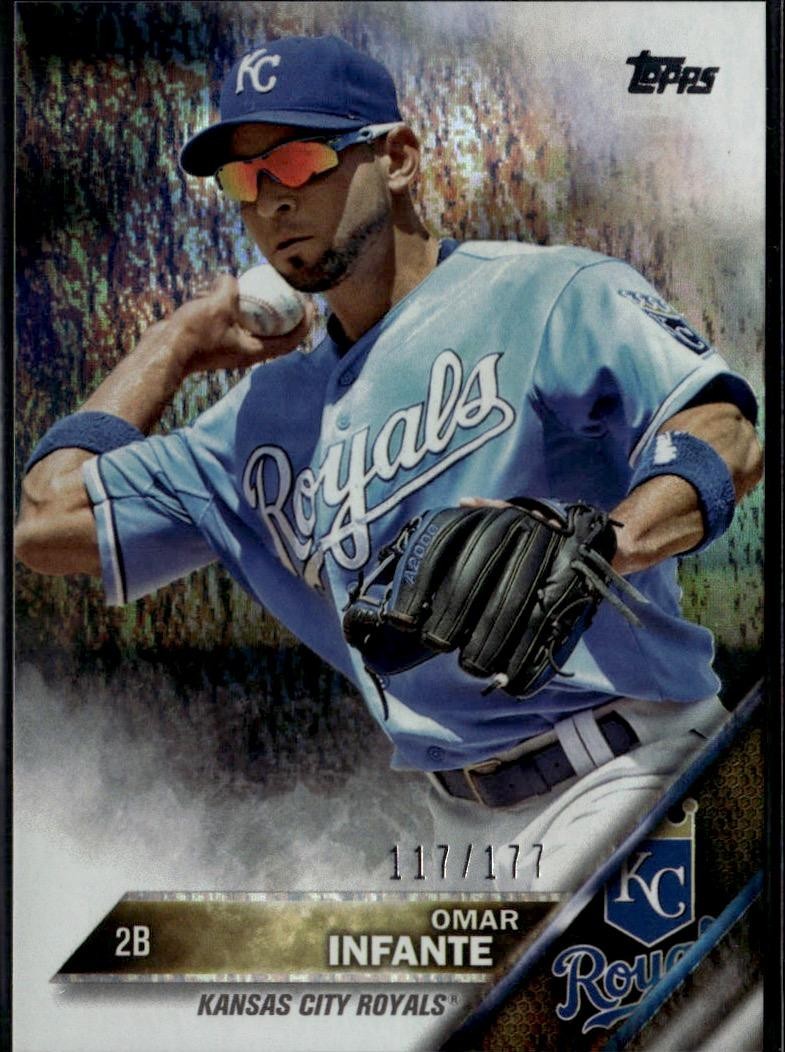 2016 Topps #34 Omar Infante Sparkle Foil #/177