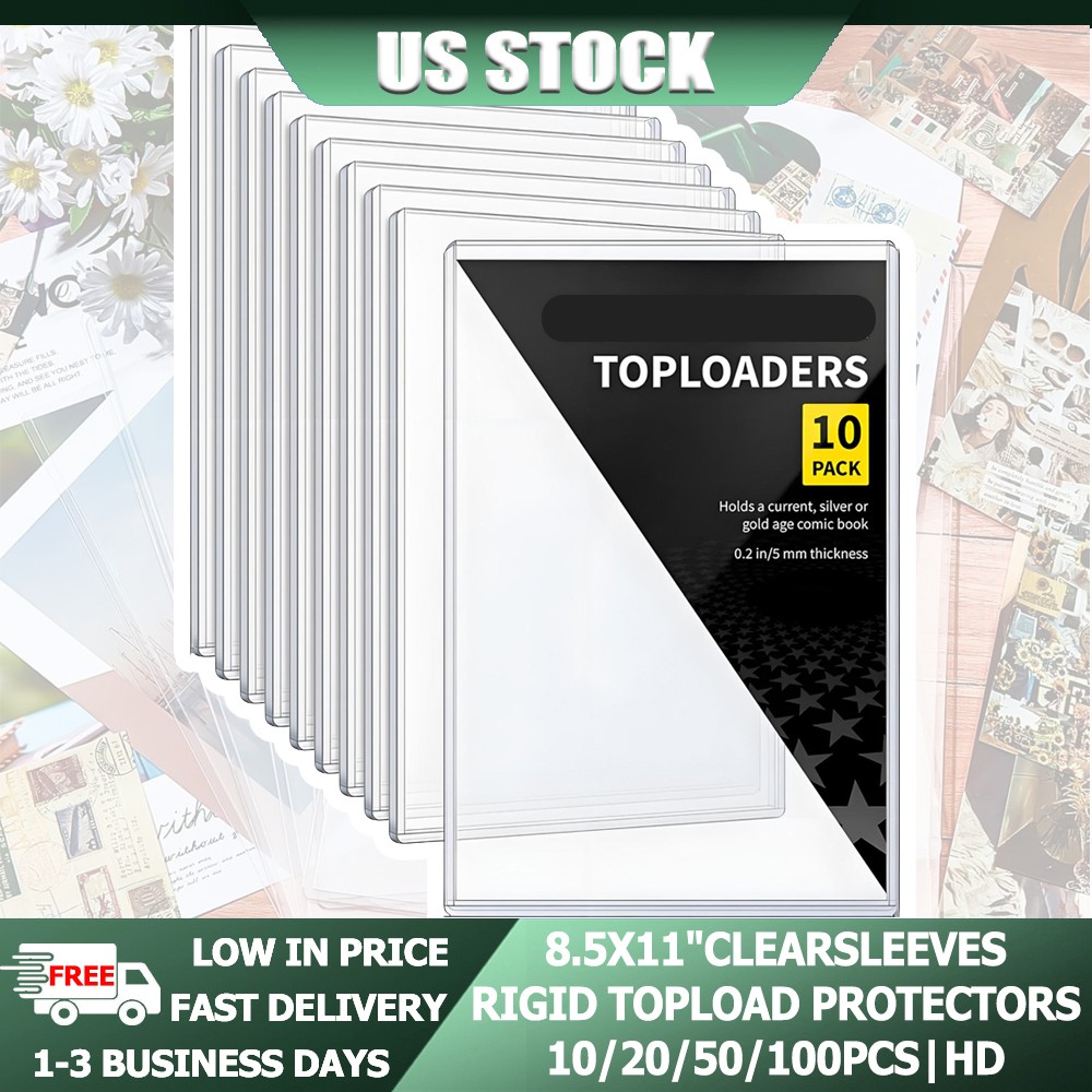 Print Case Clear Hard Plastic TopLoad Sleeves 8.5×11″ 10-100 Pcs Document Holder