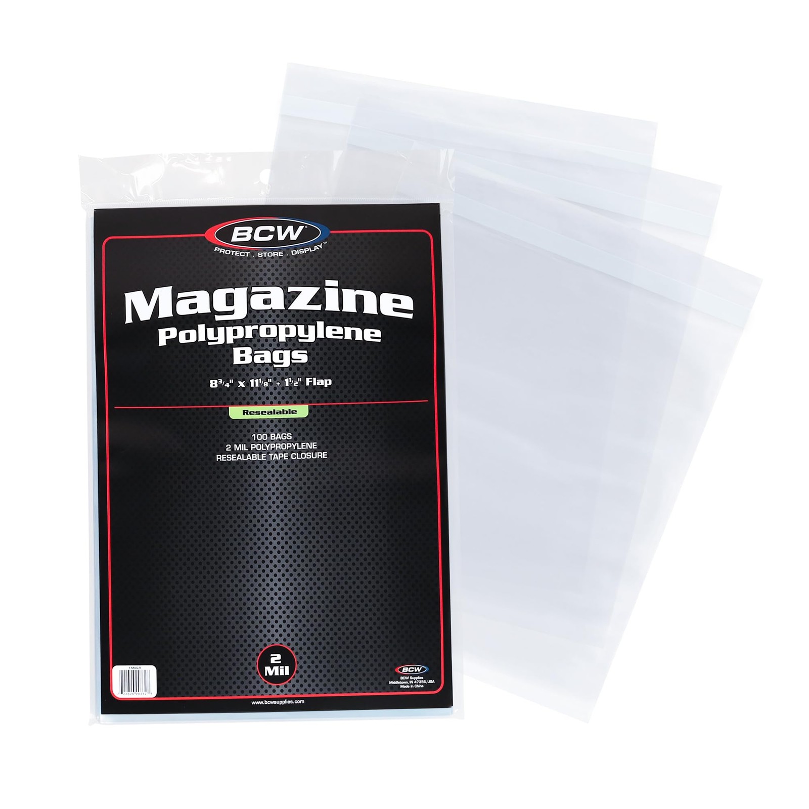 Resealable Magazine Bags – 1 Pack of 100 | Acid-Free, Clear Polypropylene Sle…