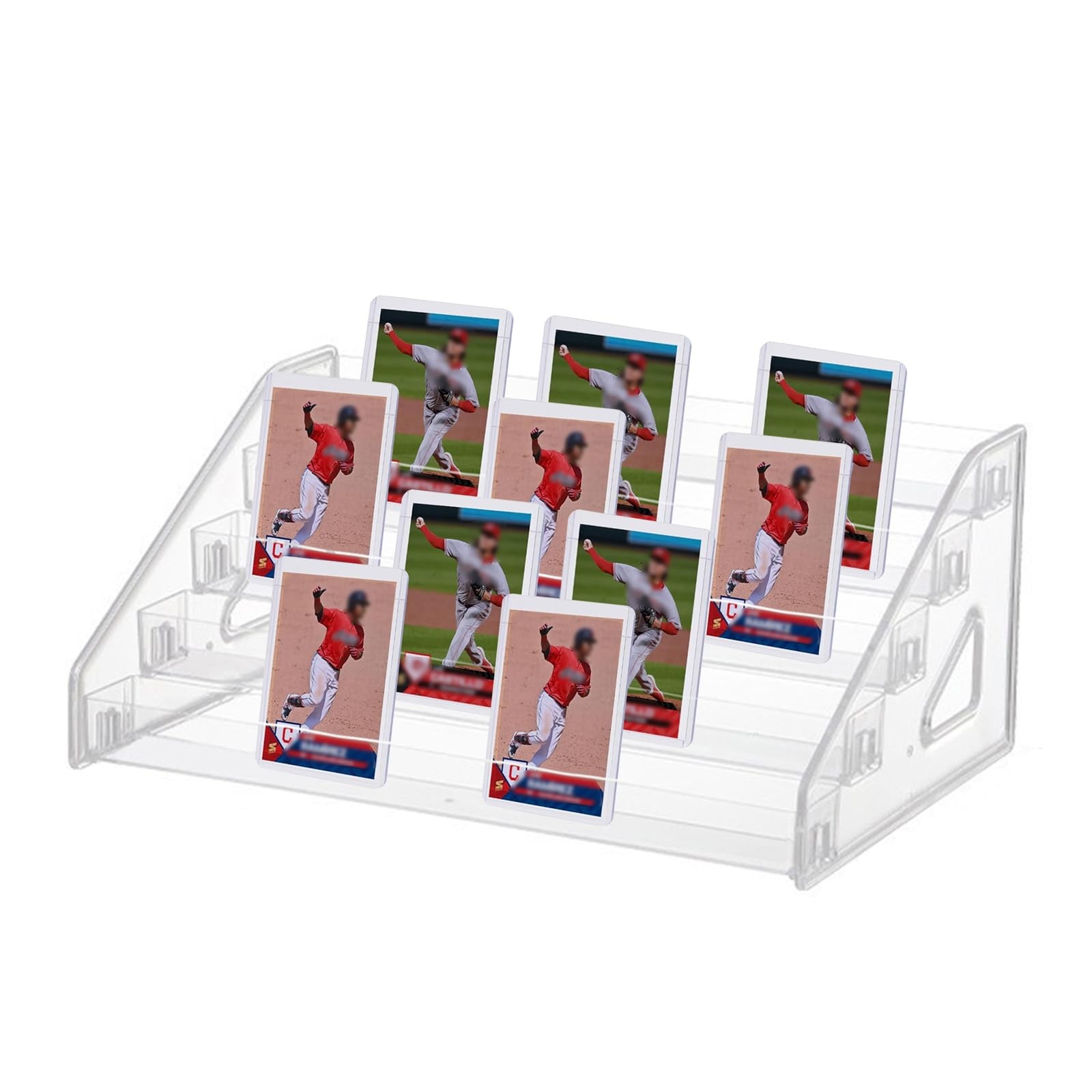 5-Tiered Trading Card Display Holder, Clear Plastic Tabletop Display Rack for…
