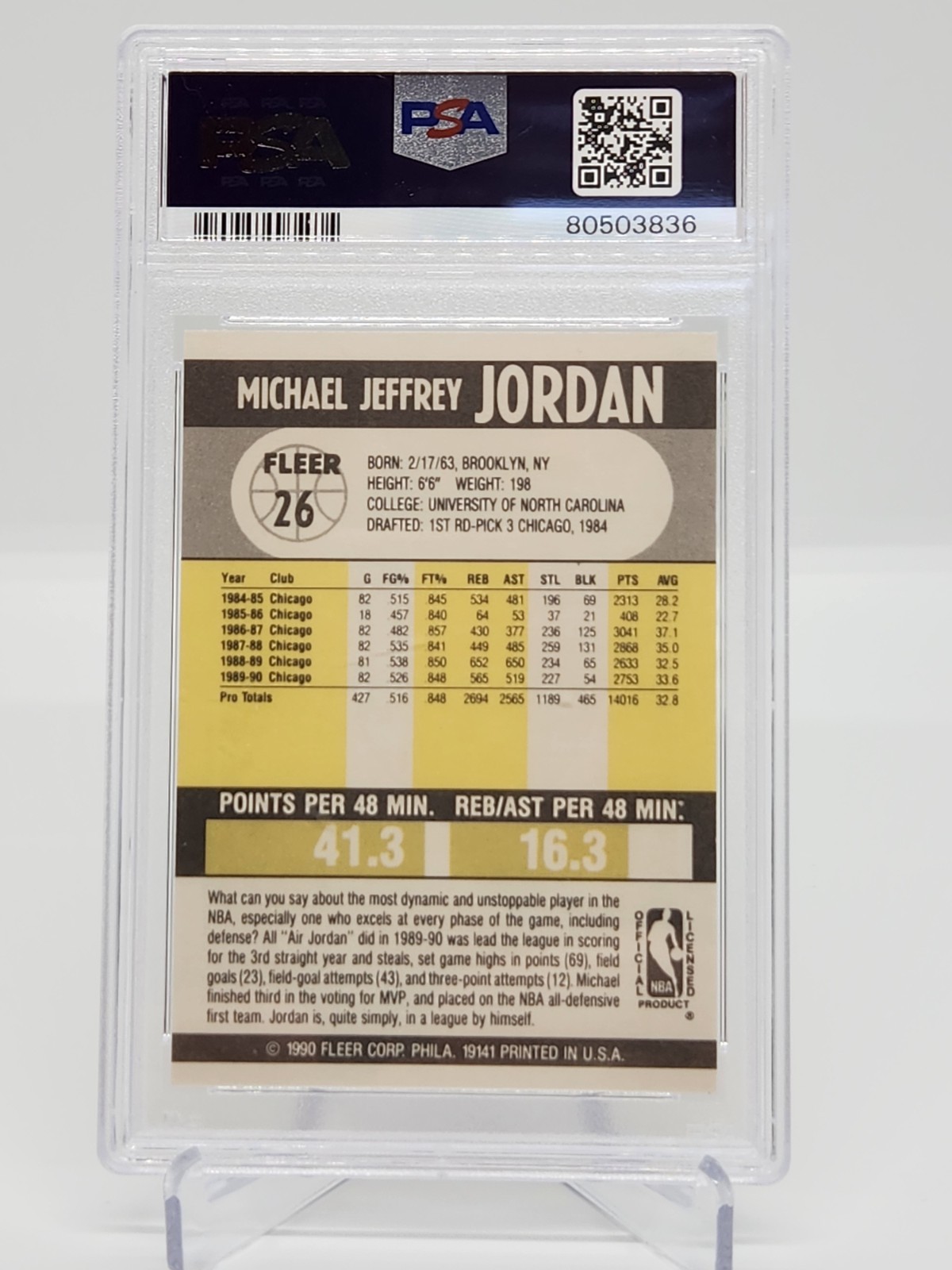 1990 Fleer Michael Jordan PSA 10 #26 🐐
