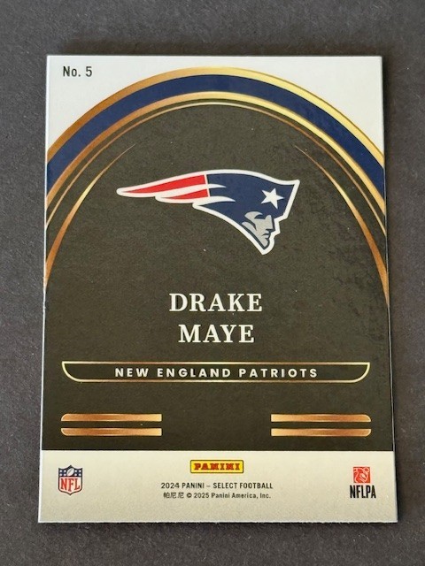 2024 Panini Select Future Insert Drake Maye RC New England Patriots 5 Rookie