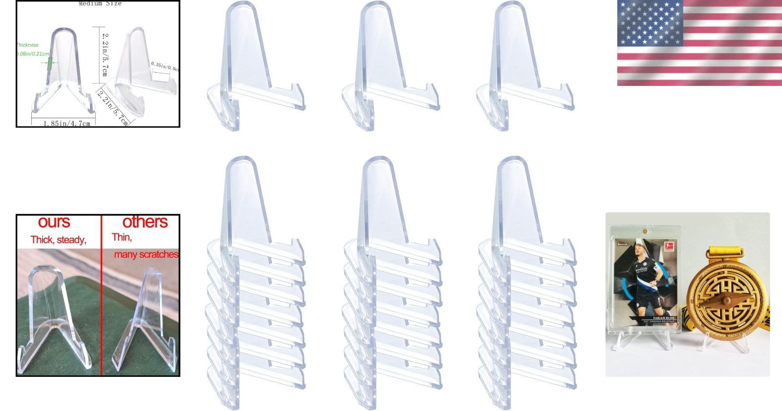 Versatile 24-Piece Acrylic Display Stands – Ideal for Cards and Collectibles