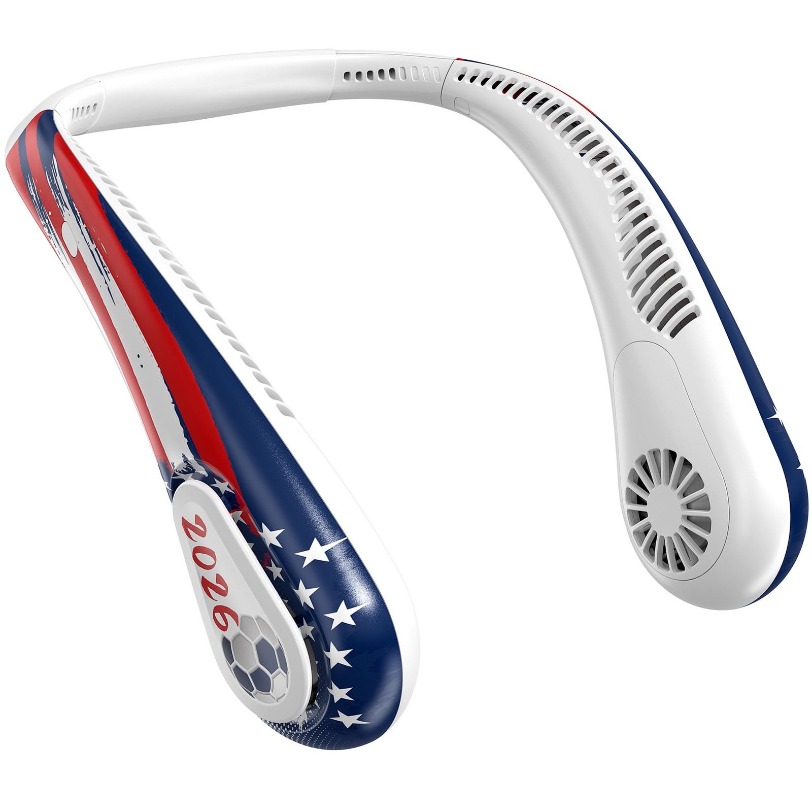 Portable Bladeless Neck Fan, 2026 World 6.54 x 9.29 x 2.95 inches, Soccer
