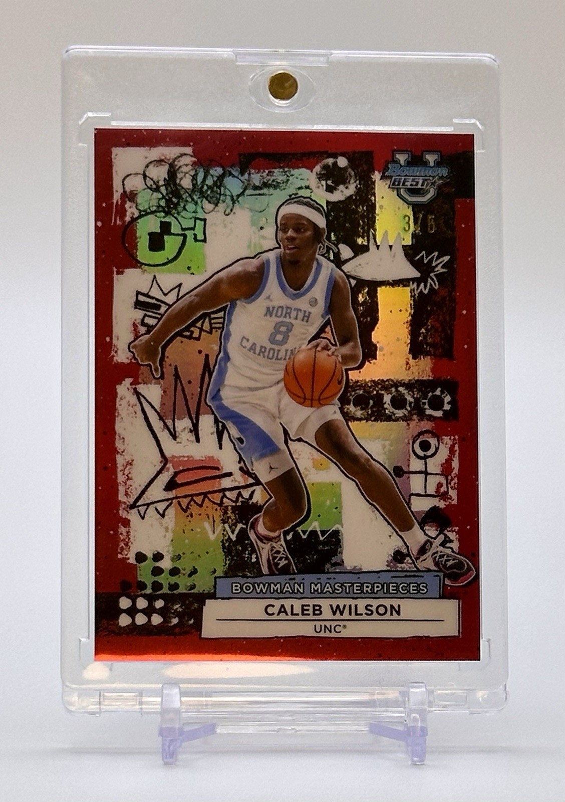 2025-26 Bowman U’s Best | Bowman Masterpieces | Caleb Wilson #BM-21 Red Ref 3/5