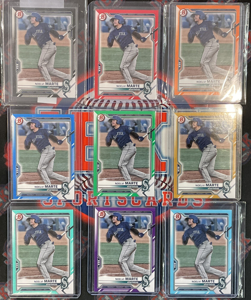 2021 Bowman Draft Noelvi Marte BD-147 Complete Paper Rainbow 1/1,/5,/25,/50 +