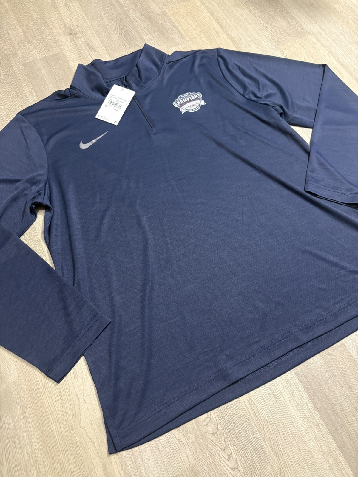 Nike UConn Huskies pullover quarter zip Mens navy blue size XL brand new