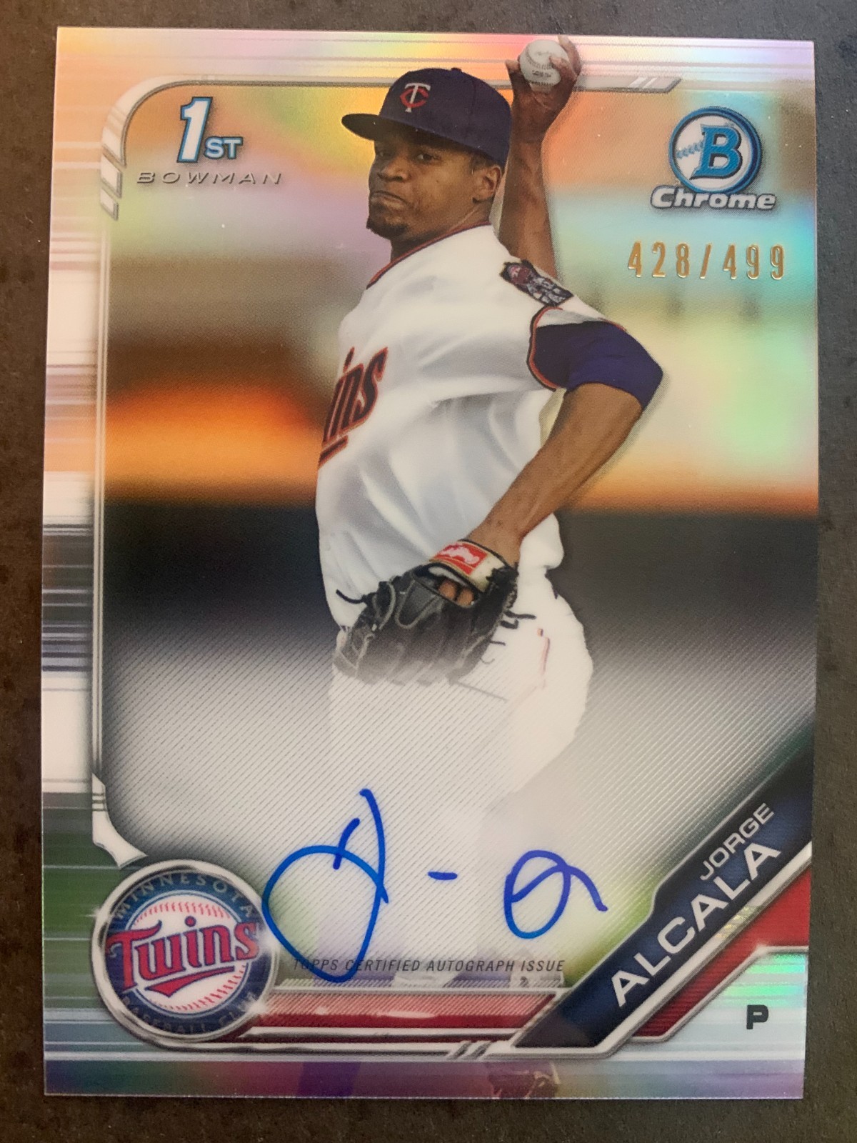 2019 Bowman Chrome JORGE ALCALA Auto Refractor /499 Rookie Autograph #CPA-JA