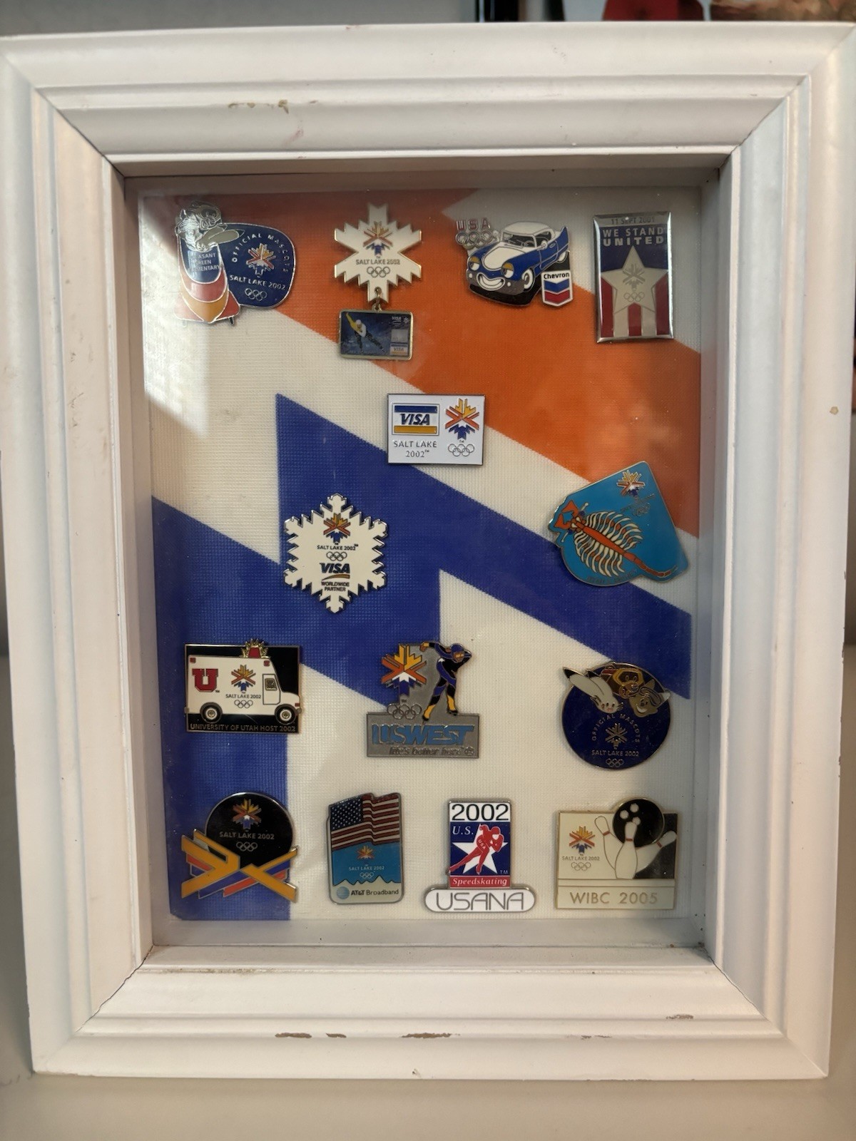 Utah 2002 Winter Olympics Pin Collection In Custom Frame SLC Design 14 Total Lot