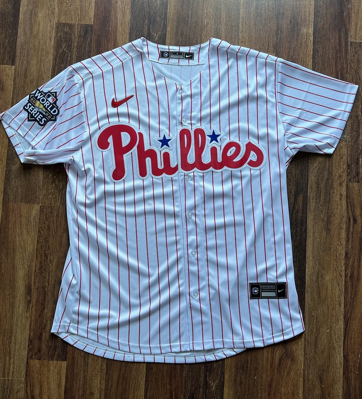 (NWT) Bryce Harper Philadelphia Phillies 2022 World Series Patch Jersey (LARGE)