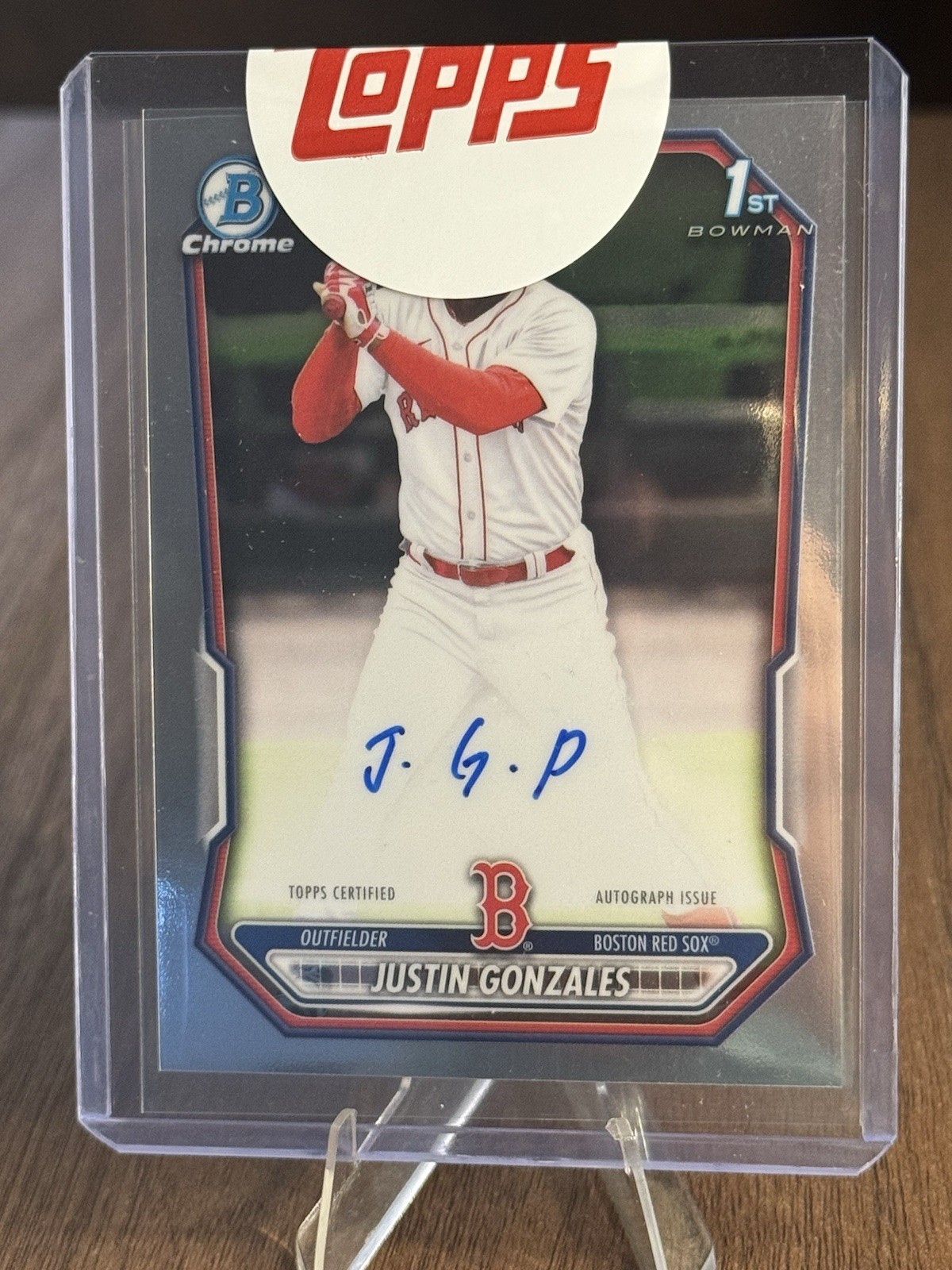 2026 Bowman Chrome – Justin Gonzales 1st Auto #CPA-JG Very Clean Red Sox