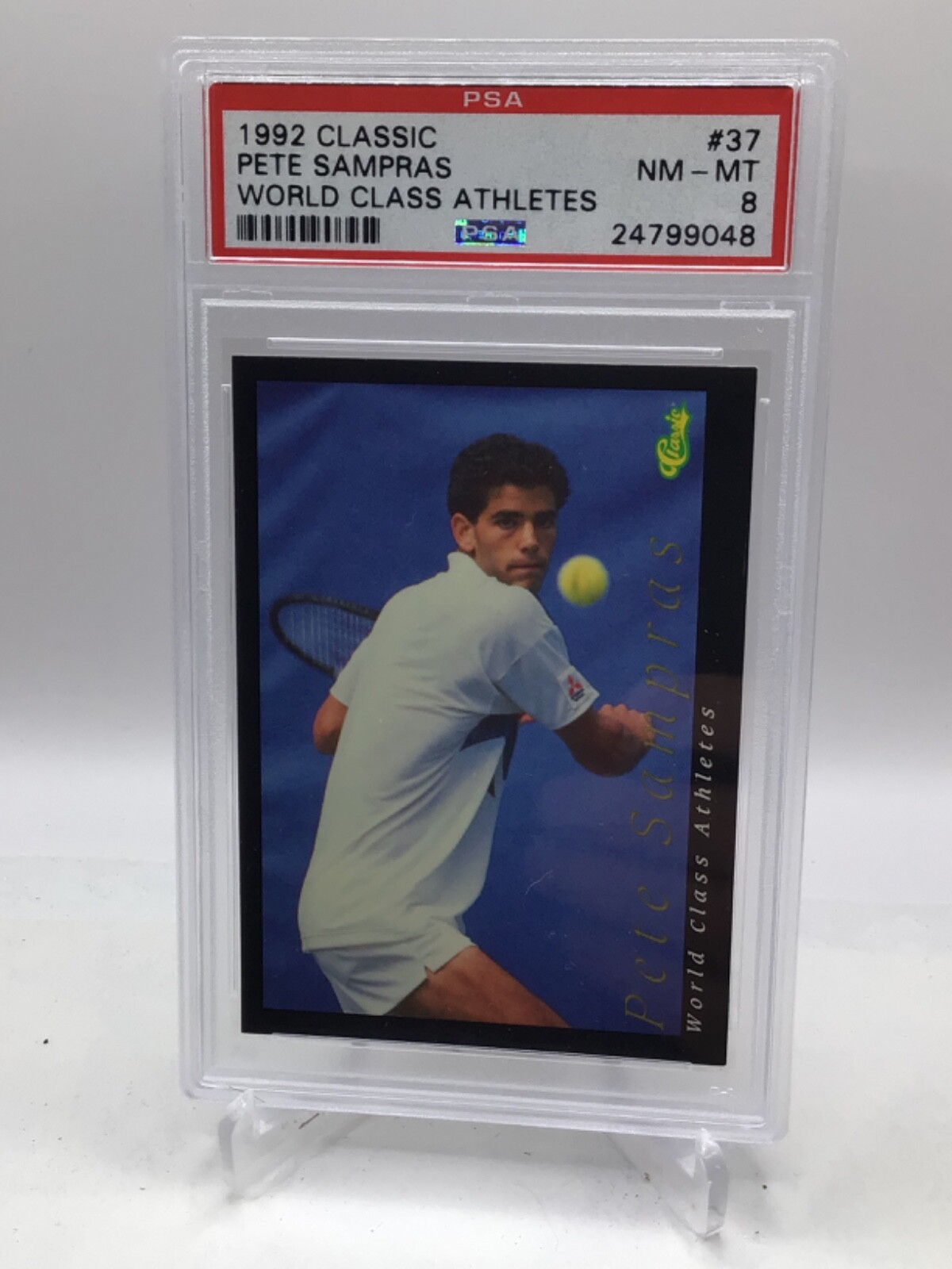 1992 Classic World Class Athletes #37 Pete Sampras PSA 8