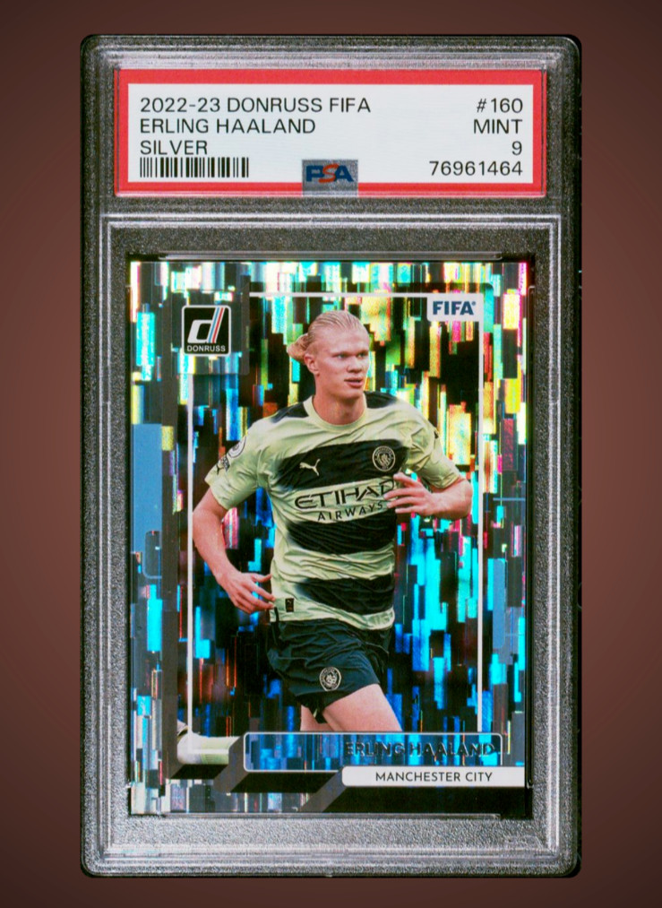 Pop 22 PSA 9 Erling Haaland 2022-23 Donruss FIFA Soccer SILVER FOIL SP 160 City