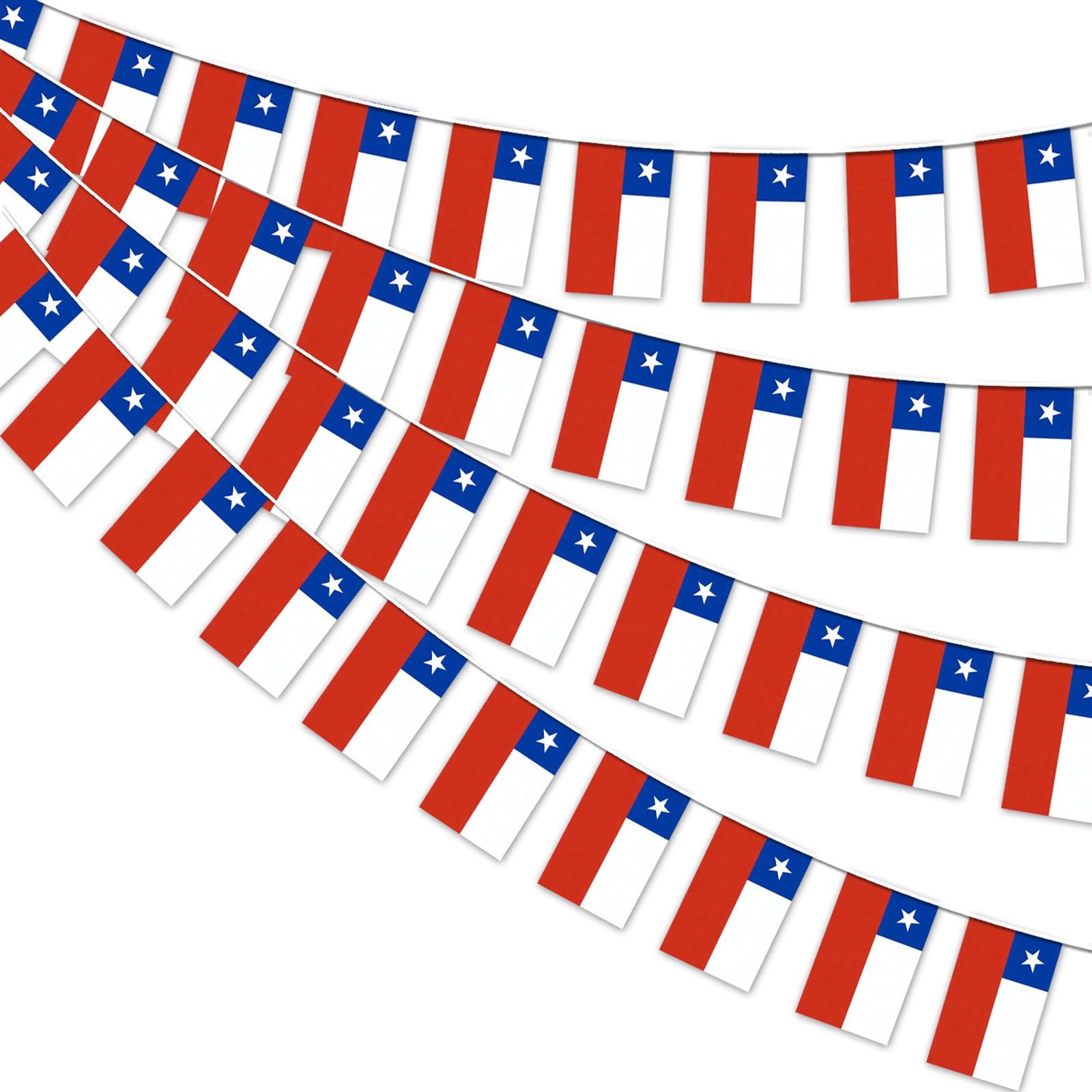 AhfuLife 30 Pcs Chile String Flags for 5.51×8.26 in-30 Pcs,