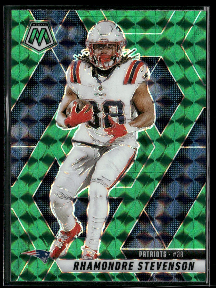 2025 Panini Mosaic #196 Rhamondre Stevenson Mosaic Green