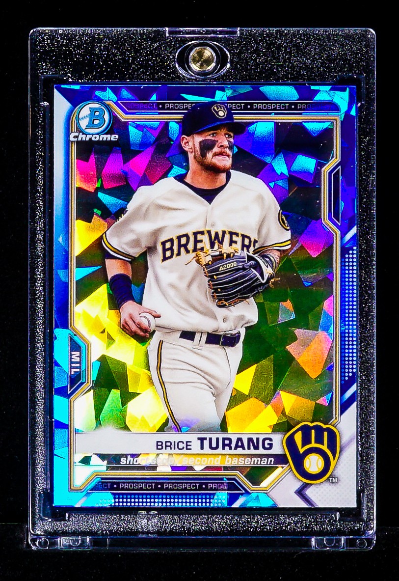 Brice Turang RARE REFRACTOR ICE PRIZM INVESTMENT ROOKIE CARD Brewers SP