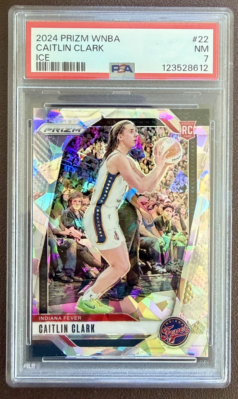 2024 Panini Prizm WNBA Caitlin Clark Cracked Ice Rookie PSA 7 RC Indiana Fever
