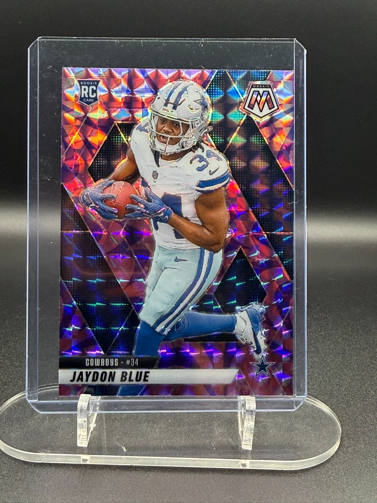 2025 Panini Mosaic Jaydon Blue Rookie Purple Mosaic Prizm RC Dallas Cowboys #34