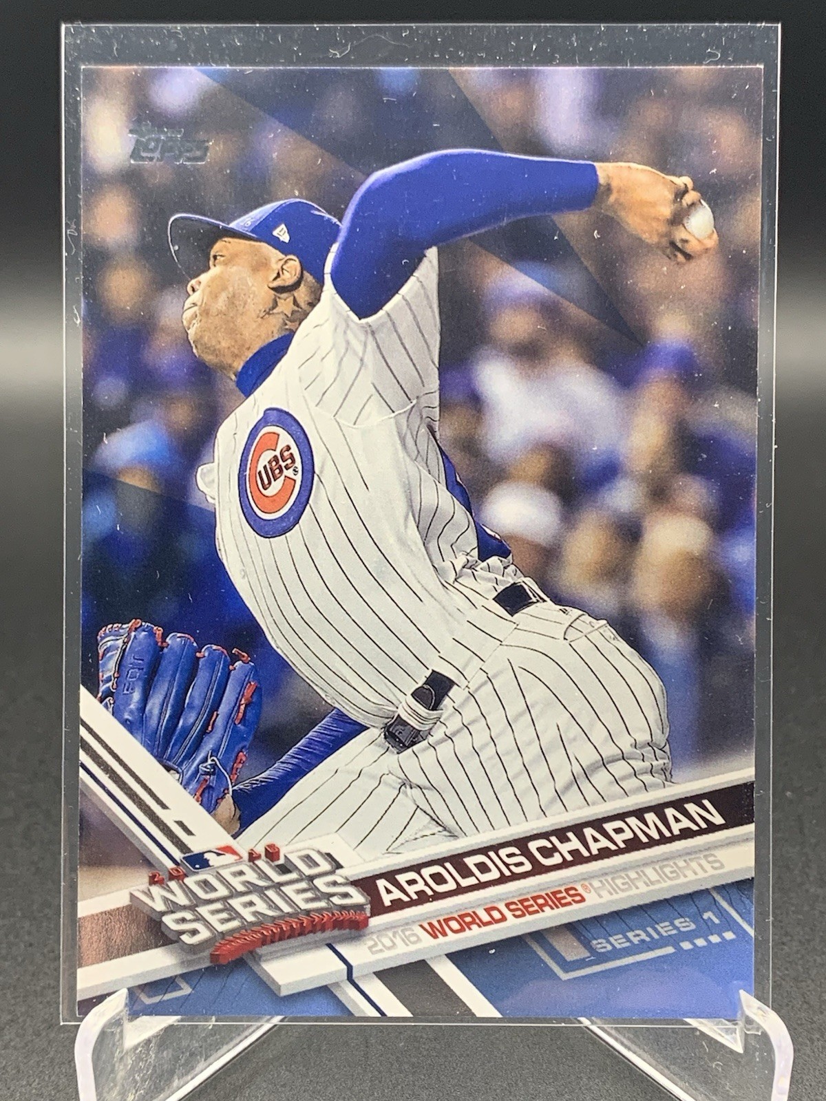 Aroldis Chapman 2017 Topps Series 1 10/50 World Series Father’s Day Powder Blue