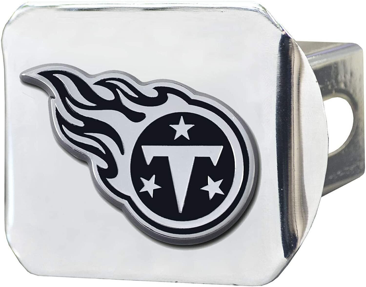Tennessee Titans Hitch Cover Solid Metal with Raised Chrome Metal Emblem 2″…