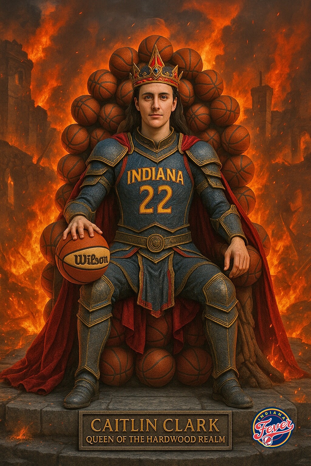 Caitlin Clark Rookie of the Year WNBA Indiana Fever 4×6 photo- Queen