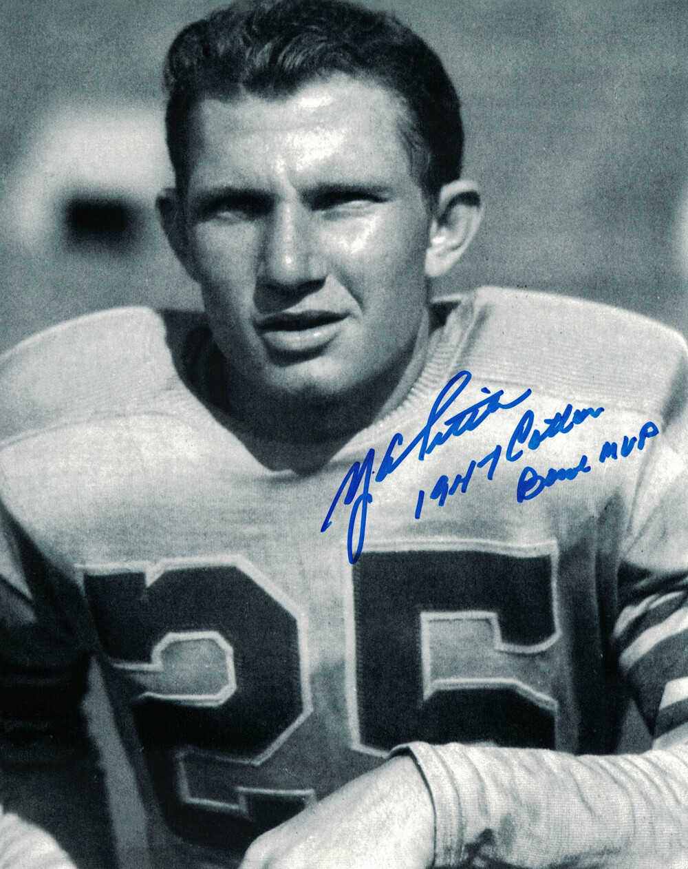YA Tittle Autographed/Signed LSU Tigers 8×10 Photo Cotton Bowl MVP 27951