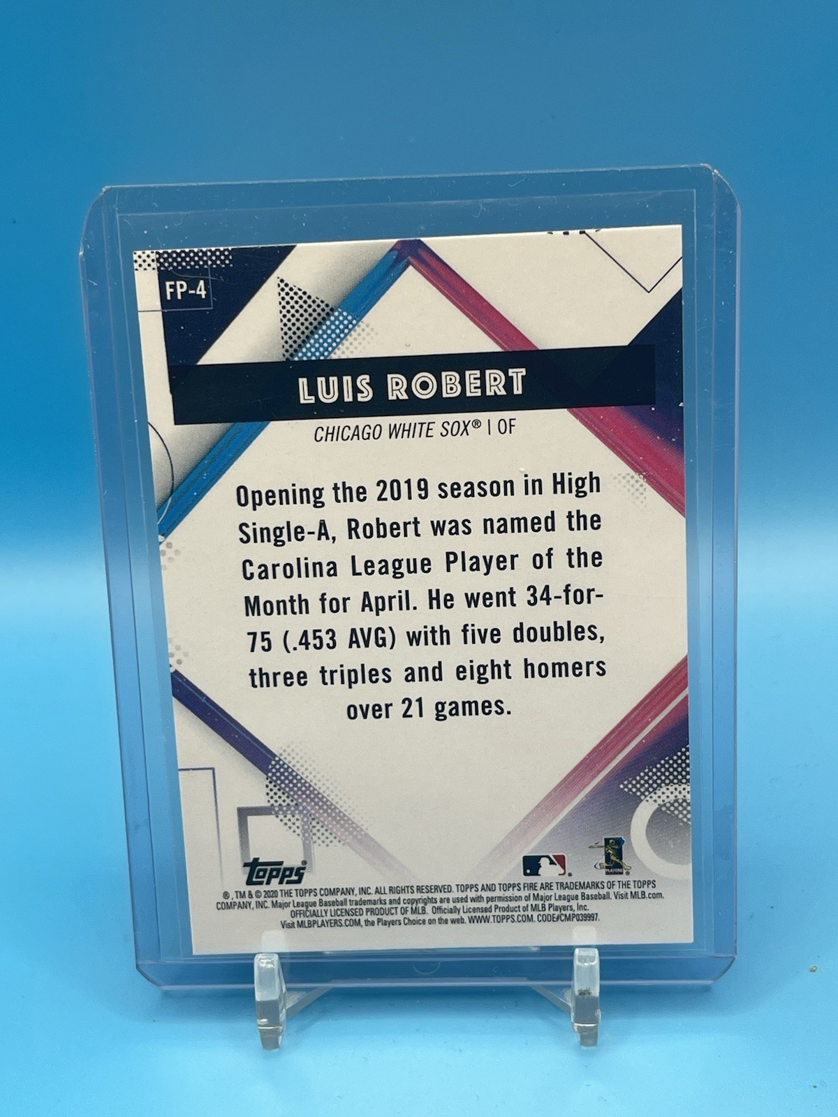 2020 Topps Chrome – Topps Fire Preview Luis Robert #FP-4 (RC)
