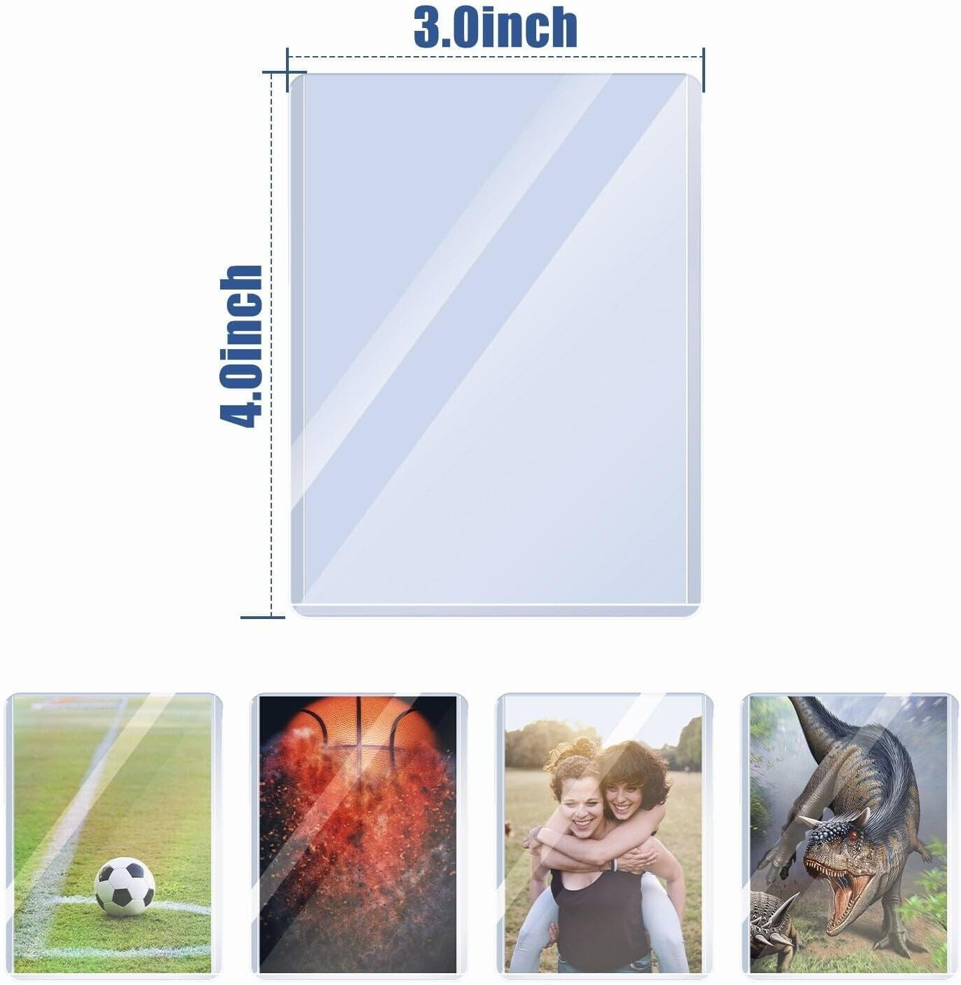 (1000 PCS Toploader+1000 PCS Penny Sleeves) Premium Hard Plastic Card Protectors