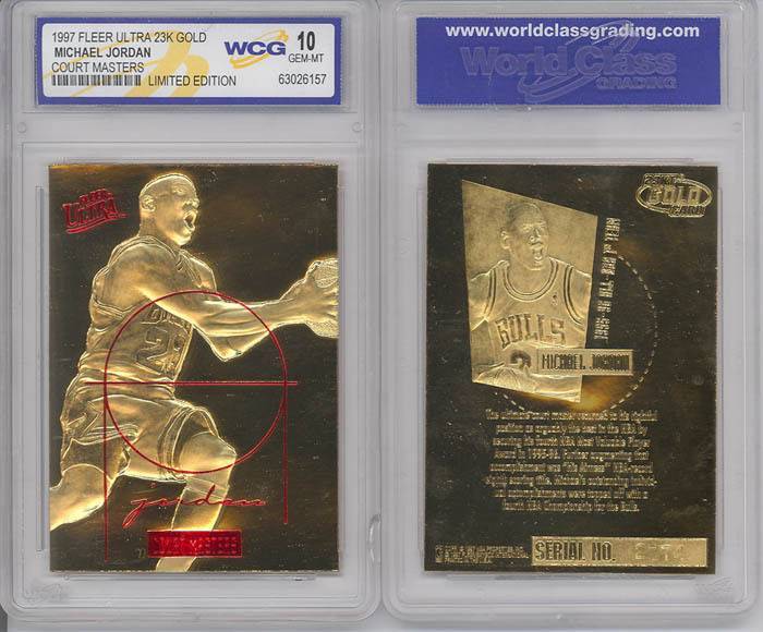 MICHAEL JORDAN 1997 Fleer Ultra COURT MASTERS 23KT Gold Card Graded GEM MINT 10