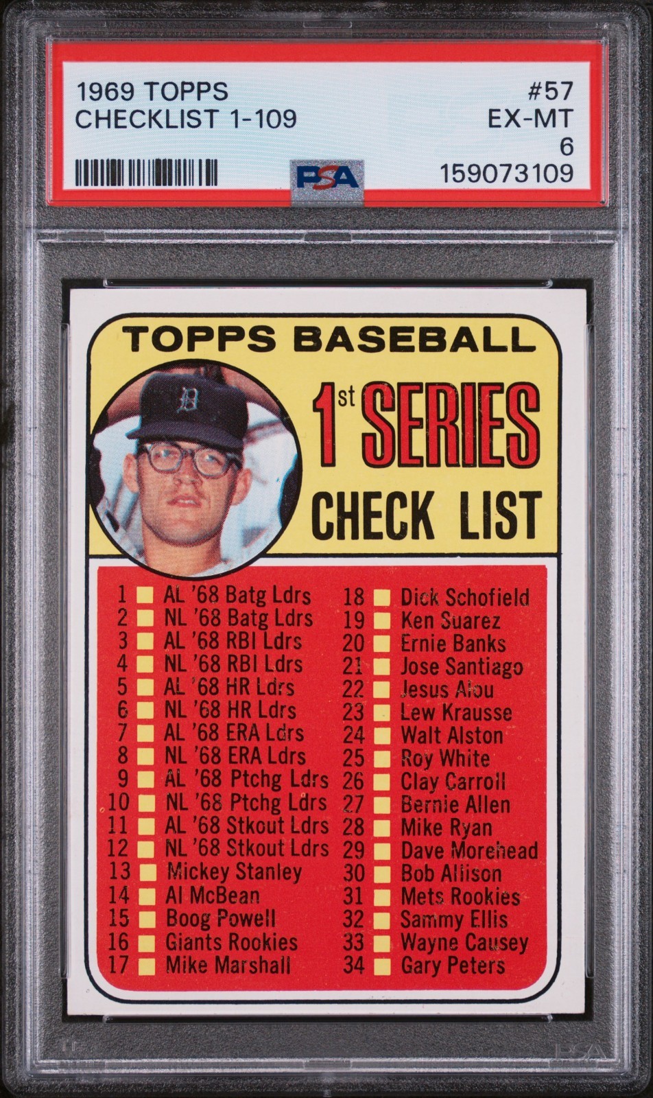 1969 Topps Baseball Checklist 1–109 #57 – Vintage Baseball