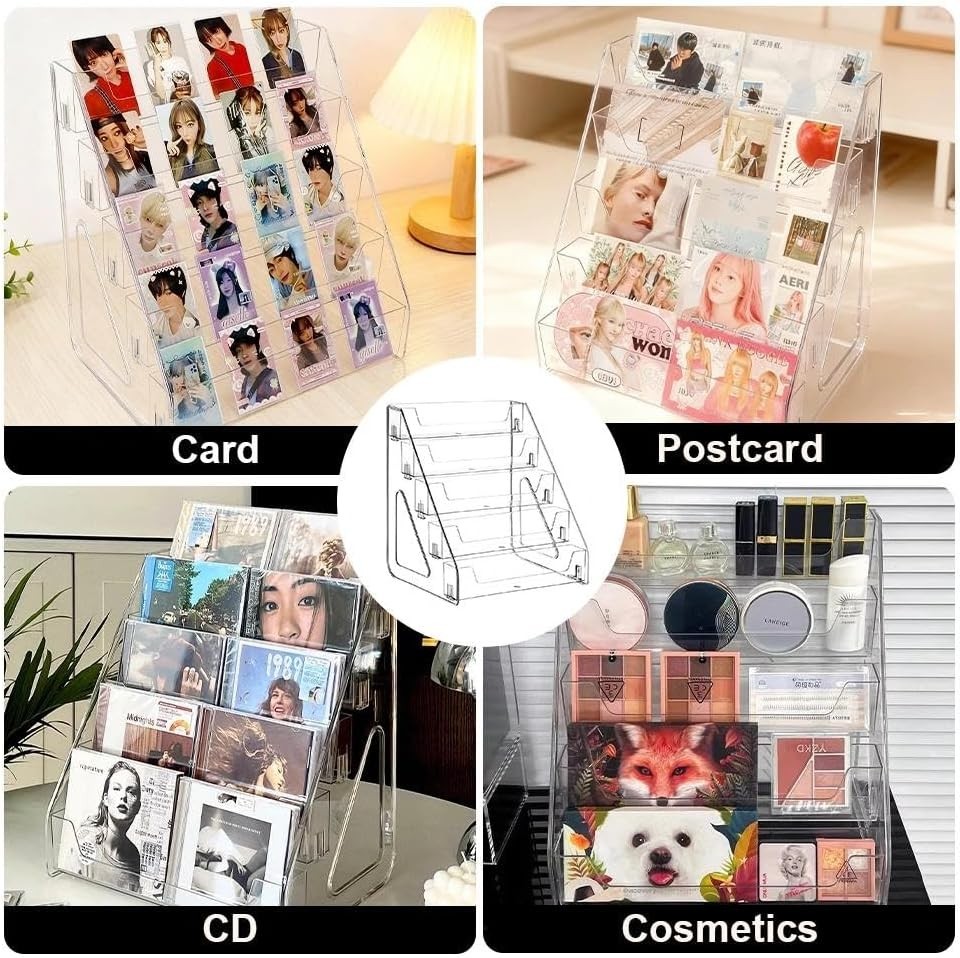 Trading Card Display Stand, 5 Tier Vertical Holder for Baseball Basketball Sport