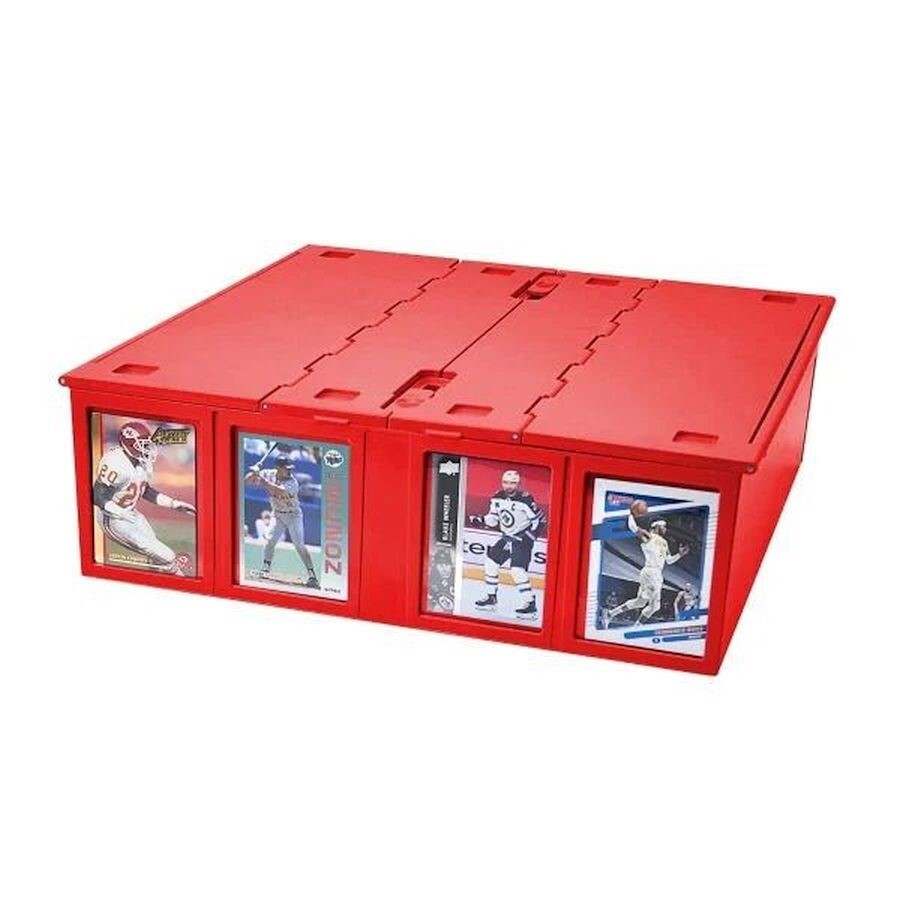 BCW Red Plastic 3200 Count Collectible Baseball Trading Card Storage Bin