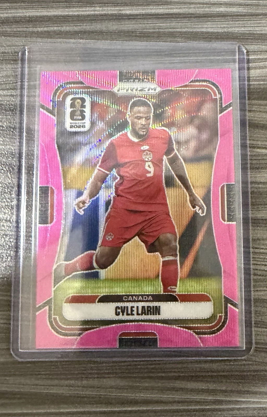 2025-26 Prizm World Cup Cyle Larin/45 Pink Wave SSP 164