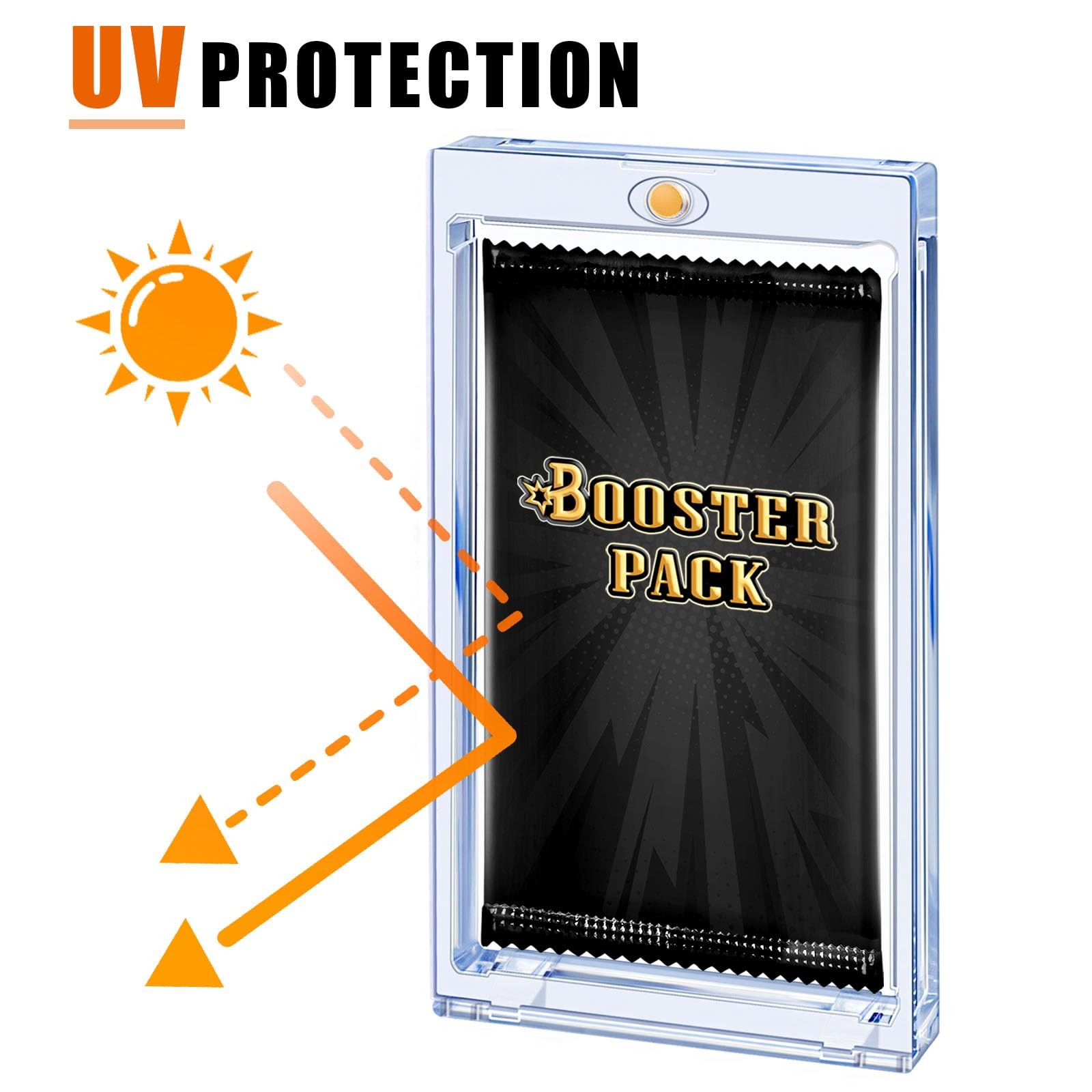 2 Pack Magnetic Booster Pack Holder UV Protection Crystal Clear Display