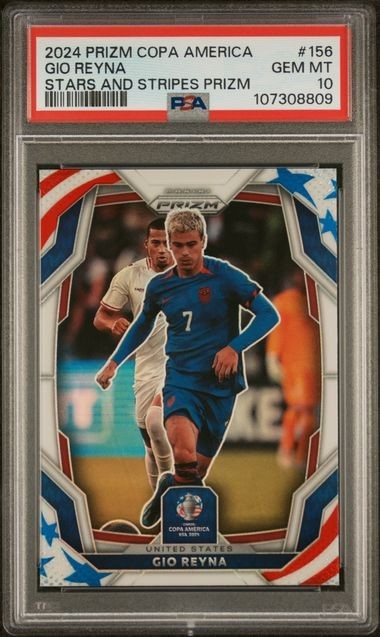 PSA 10 – 2024 Panini Prizm Copa America GIO REYNA Stars & Stripes Prizm 06/24