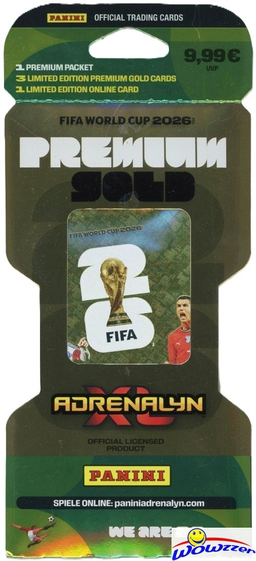 2026 Panini Adrenalyn XL WORLD CUP Soccer PREMIUM GOLD BLISTER-Booster+3 GOLD LE
