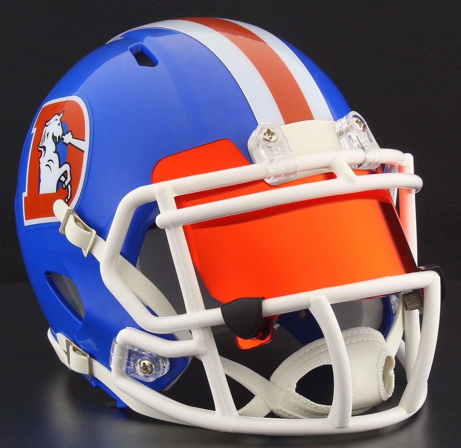DENVER BRONCOS NFL Riddell SPEED Mini Football Helmet w/ EYE SHIELD VISOR
