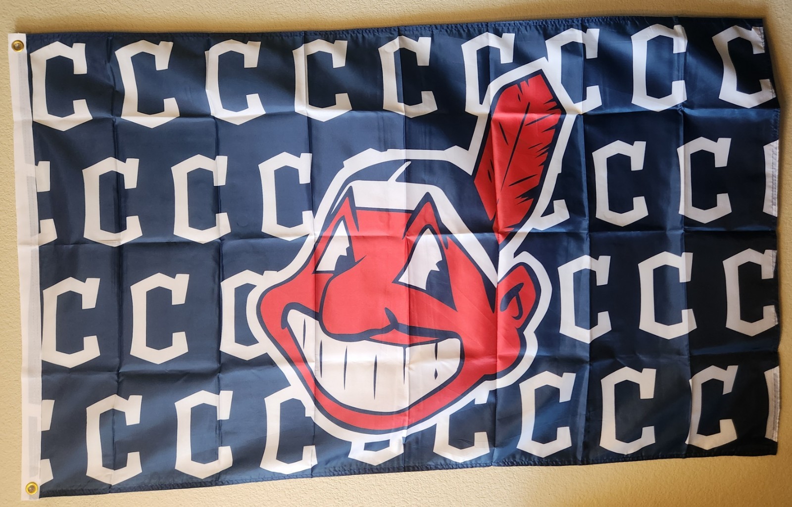 Cleveland Indians Retro Multi logo MLB Baseball Flag 3×5 Ft W/ Grommets