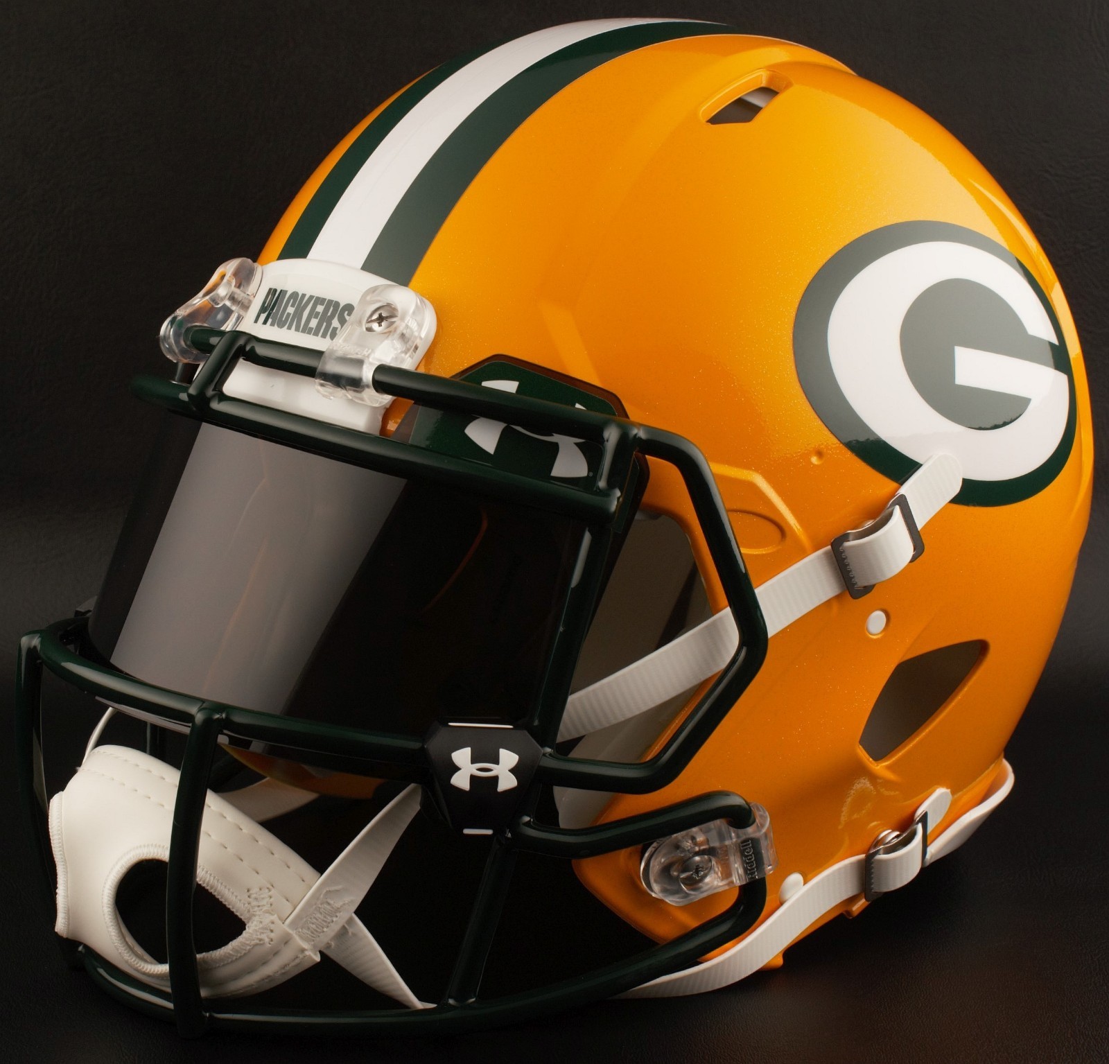 GREEN BAY PACKERS NFL Authentic GAMEDAY Football Helmet w/ BLACK-TINT Eye Shield