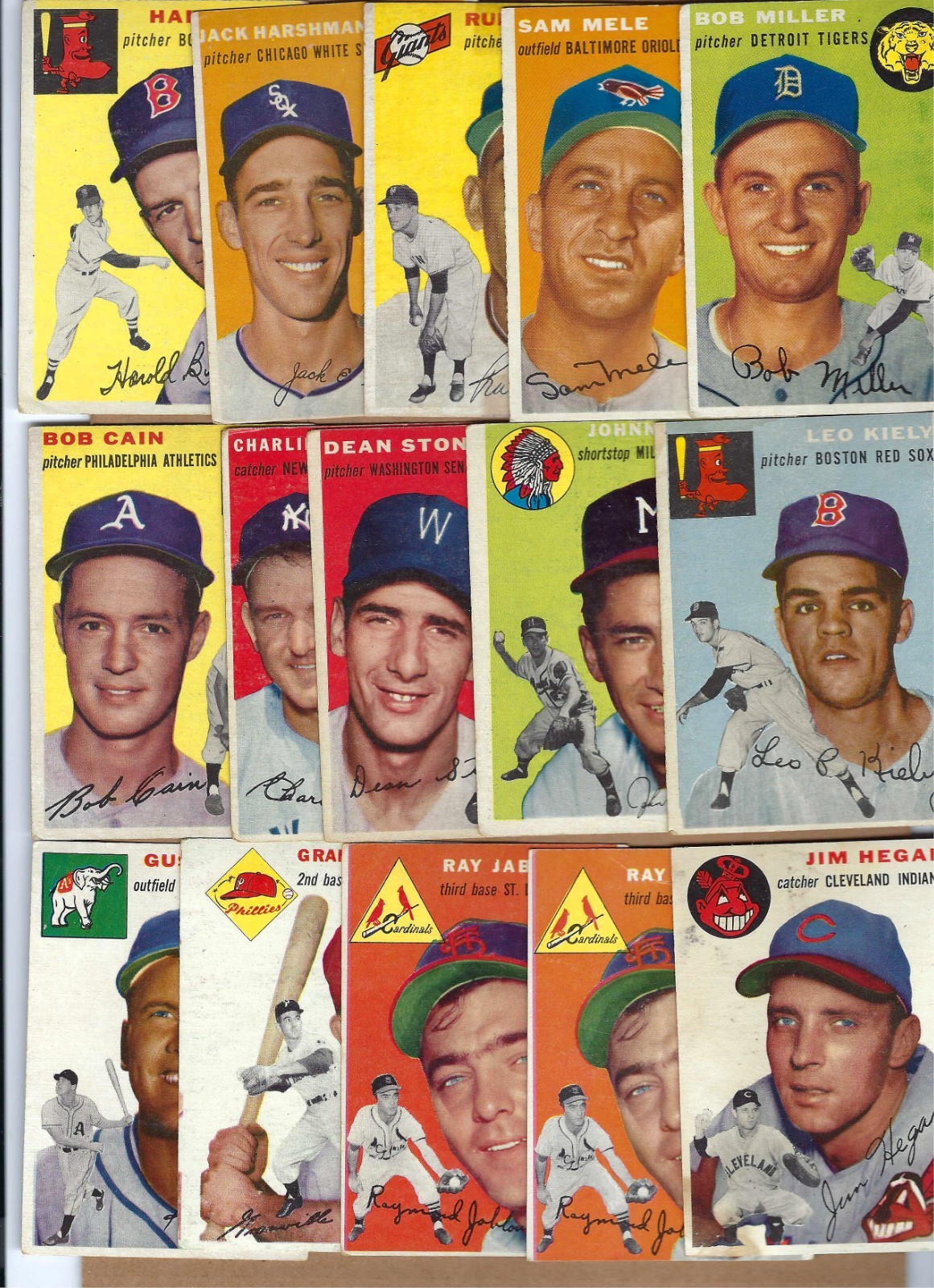 1954 TOPPS STARTER SET OF 15 WITH SILVERA