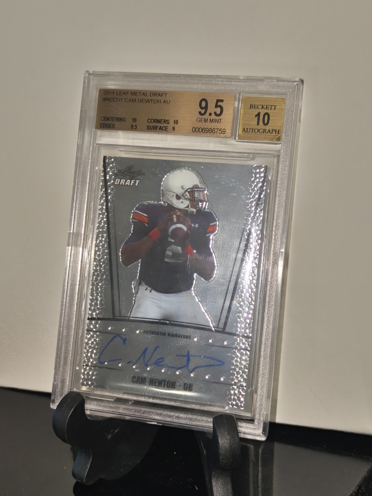 2011 Leaf Metal Draft Rookie Autograph #RC-CN1 Cam Newton