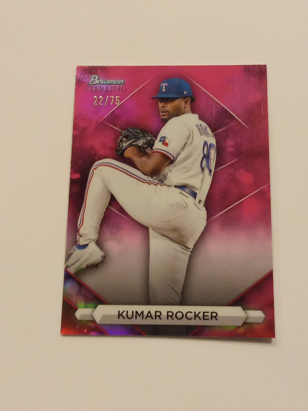 2023 Bowman Sterling – Prospects Kumar Rocker #BSP-52 Magenta Refractor /75 (RC)