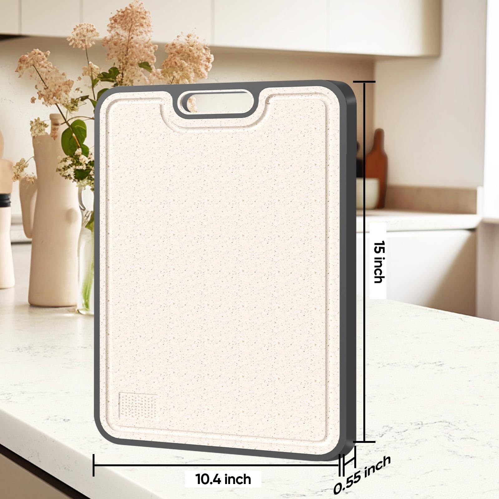 Titanium Cutting Board, Double Sided Medical-grade, 15.2″L x 10.4″W, Silver