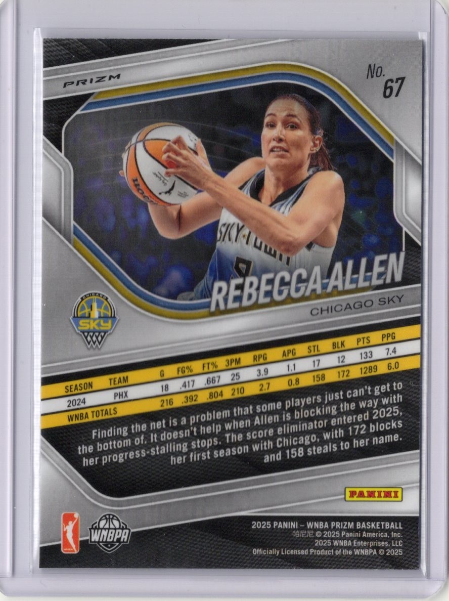2025 Panini Prizm WNBA – Rebecca Allen #67 Silver Prizm