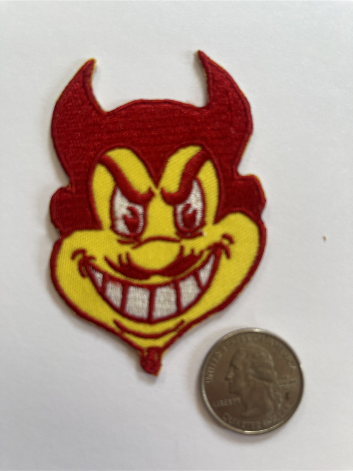 ASU Arizona State University Sun Devils vintage embroidered iron on patch 3 X 2”