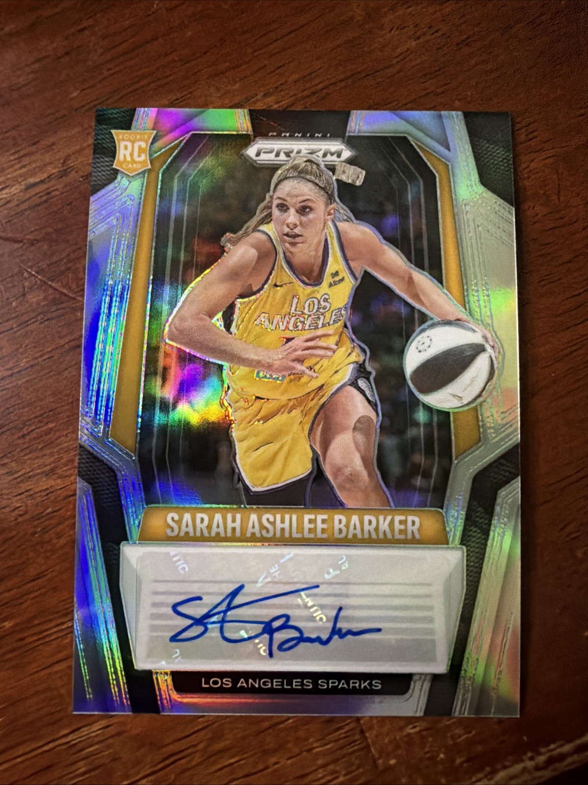 SARAH ASHLEE BARKER 2025 PRIZM WNBA SILVER PRIZM ROOKIE AUTO SPARKS #SG-SAB