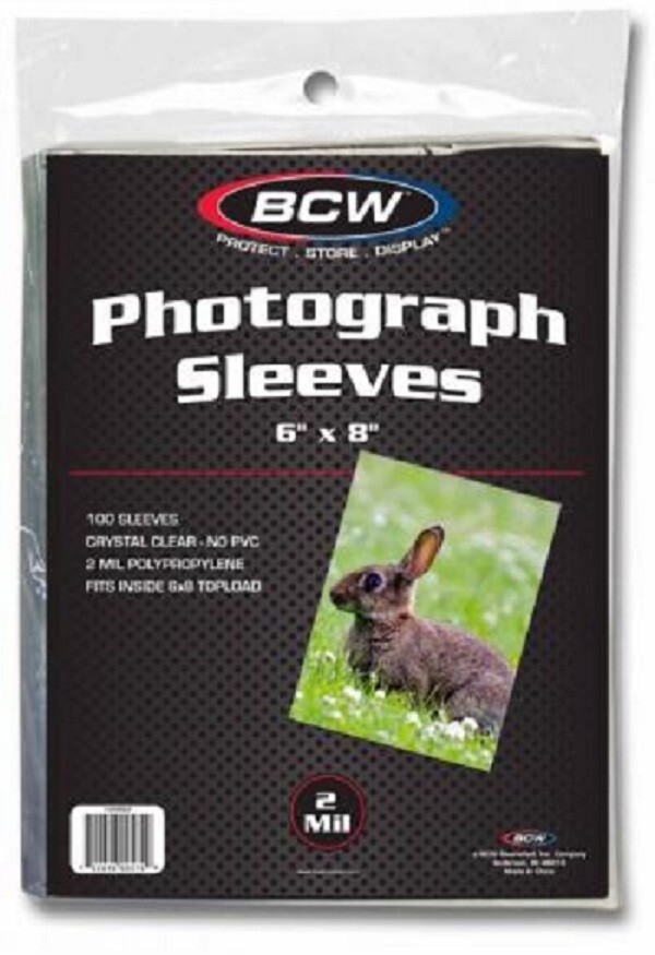 100 Archival High Quality Photo Sleeves 6×8 Clear Acid Free NO PVC BCW Storage